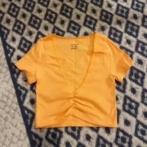 Urban Outfitters Deep V-Neck Orange Crop Top